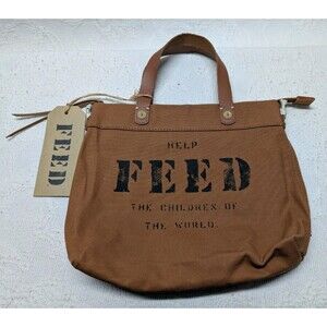 Feed Eleanor Brown Reusable Eco Market Canvas Bag Leather Tote Boho Sustainable